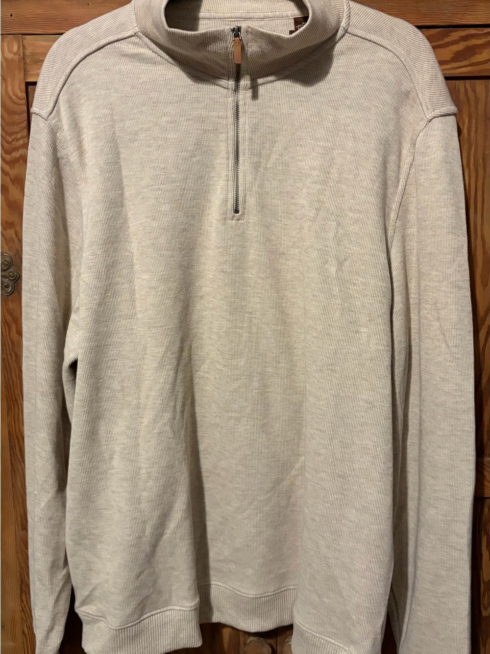 Perry Ellis Men's 1/4-Zip sweatshirt. Beige. XXL. Cotton/poly. New with tags.